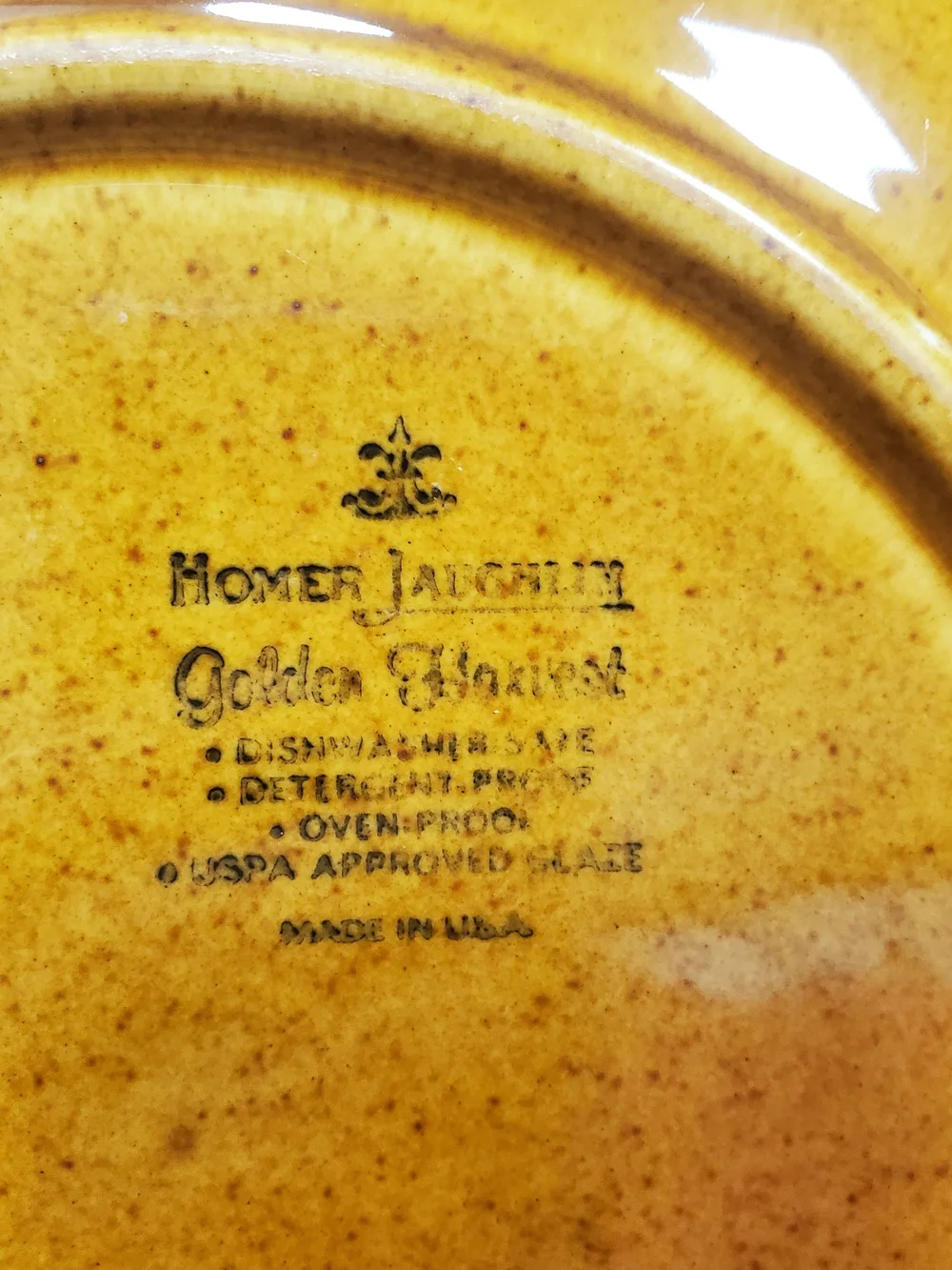 Homer Laughlin Golden Harvest Stoneware Dinner Plates, Set Of 5